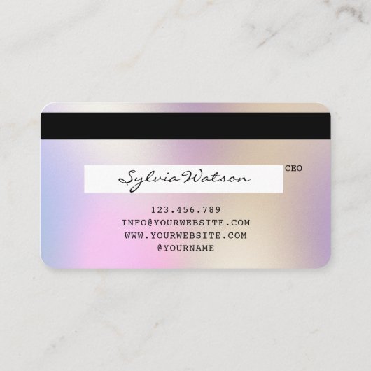 Holografen Moderne Credit Kaart Style Visitekaartje (Achterkant)