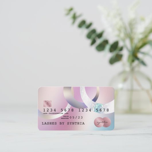 Holografen Moderne Credit Kaart Style Visitekaartje (Staand voorkant)