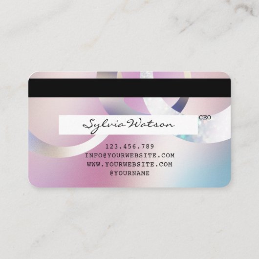 Holografen Moderne Credit Kaart Style Visitekaartje (Achterkant)