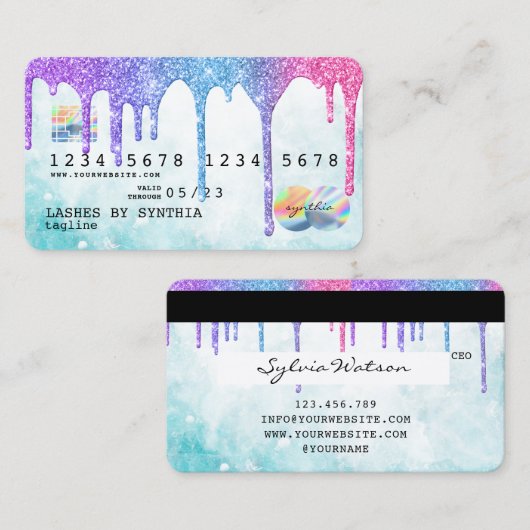 Holografen Moderne Credit Kaart Visitekaartje (Voorkant / Achterkant)