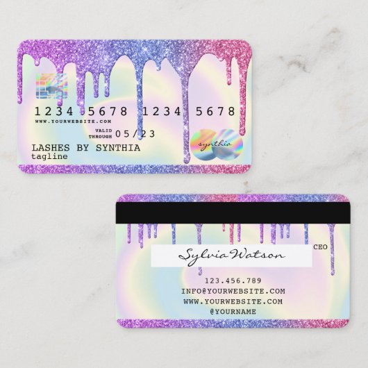 Holografen Moderne Credit Kaart Visitekaartje (Voorkant / Achterkant)