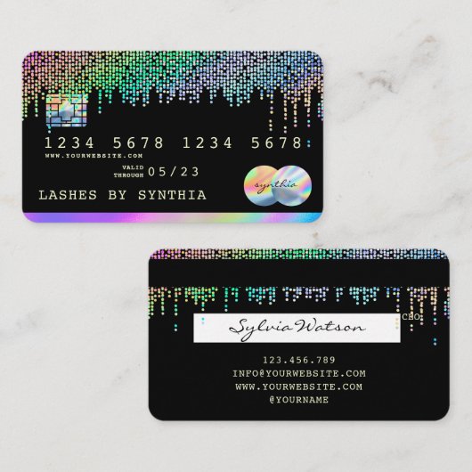 Holografen Moderne Credit Kaart Visitekaartje (Voorkant / Achterkant)