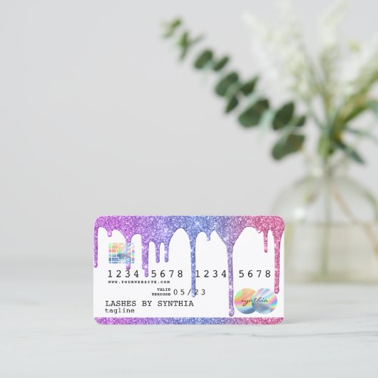 Holografen Moderne Credit Kaart Visitekaartje (Staand voorkant)