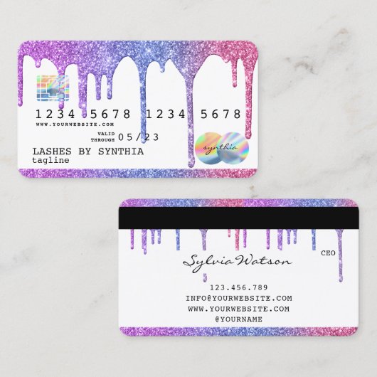 Holografen Moderne Credit Kaart Visitekaartje (Voorkant / Achterkant)