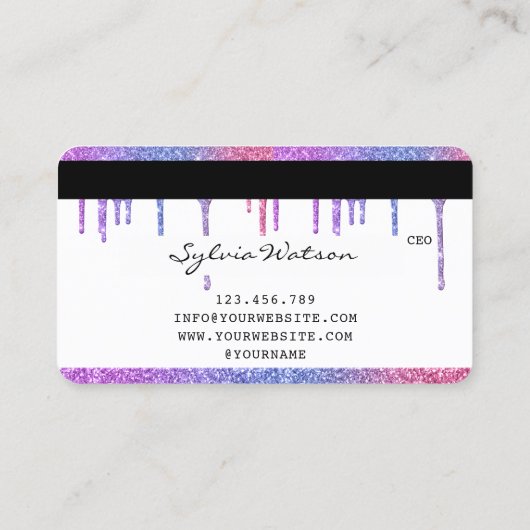 Holografen Moderne Credit Kaart Visitekaartje (Achterkant)