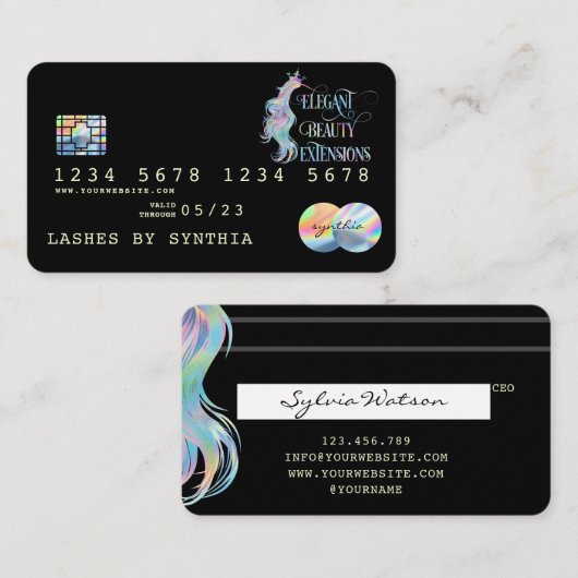 Holografen Moderne Credit Kaart Visitekaartje (Voorkant / Achterkant)