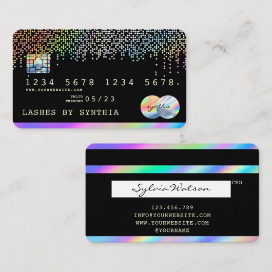 Holografen Moderne Credit Kaart Visitekaartje (Voorkant / Achterkant)