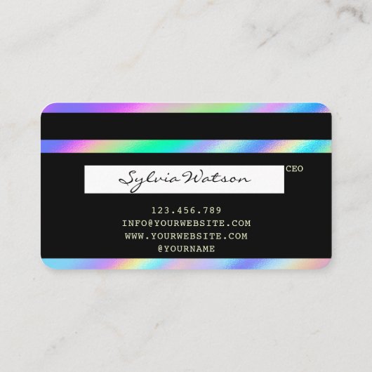 Holografen Moderne Credit Kaart Visitekaartje (Achterkant)