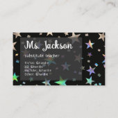 Holografen Rainbow Stars Event Planner Professiona Visitekaartje (Voorkant)