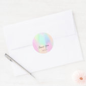 Holografen roze lijnen Bedankt naam Ronde Sticker (Envelop)