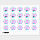 Holografen Roze Unicorn Mermaid Abstract Ronde Sticker (Vel)