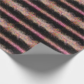 Holografi Roos Gold Glitter Black Cadeaupapier (Hoek)