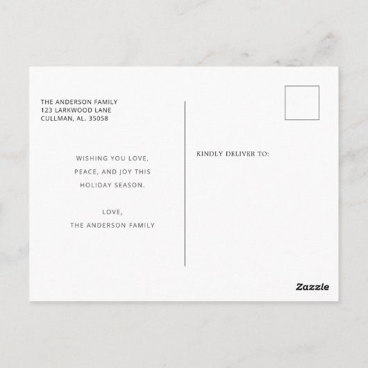 Holografie Glitter Framed Foto Merry Kerstry Briefkaart (Achterkant)