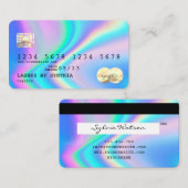 Holografie Modern Credit Kaart Stijl Logo toevoege Visitekaartje (Voorkant / Achterkant)