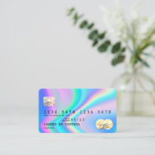 Holografie Modern Credit Kaart Stijl Logo toevoege Visitekaartje (Staand voorkant)