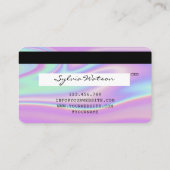 Holografie Modern Credit Kaart Stijl Logo toevoege Visitekaartje (Achterkant)