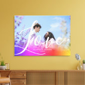 Holografie Overlay Couple Photo Love Script Canvas Afdruk (Insitu (Woonkamer))