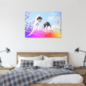 Holografie Overlay Couple Photo Love Script Canvas Afdruk (Insitu (Slaapkamer))