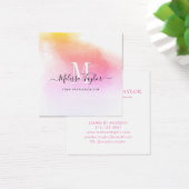 Holografie Roze en Gold Photo Card Vierkante Visitekaartjes (Bureau)