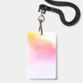 Holografie Roze en Gouden Foto Script Monogram Badge (Achterkant met lanyard)