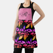 Holografie Unicorn Botanische Foliage Monogrammen Schort (Insitu)