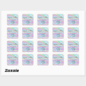 Holografie Unicorn Square Sticker (Vel)