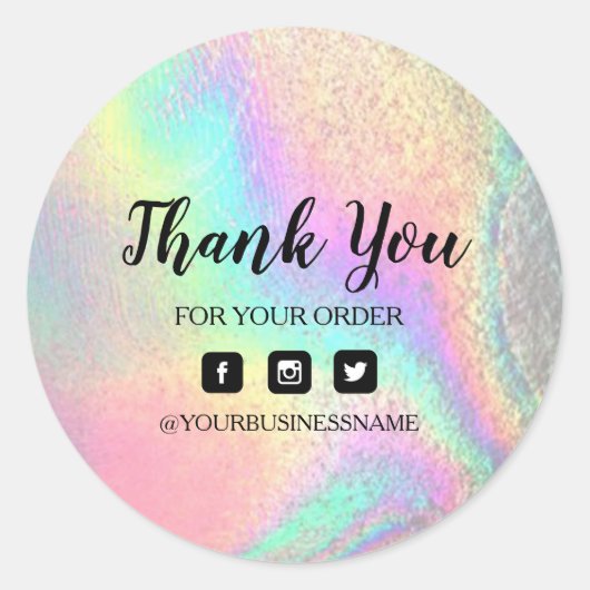 Holografie Unicorn Sticker . Elegantie en harmonie (Voorkant)