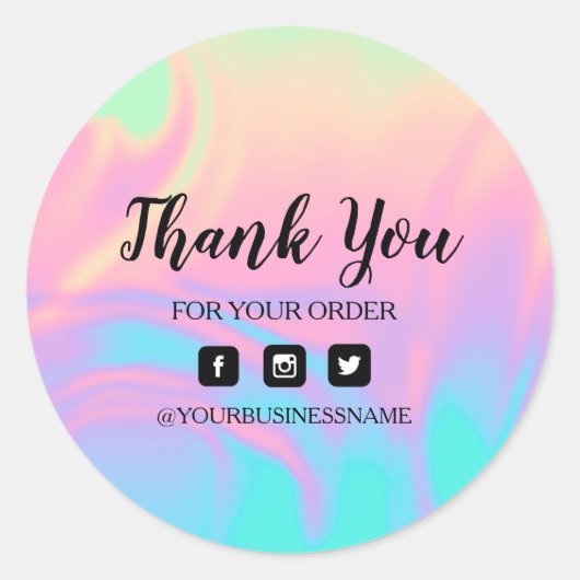 Holografie Unicorn Sticker . Elegantie en harmonie (Voorkant)