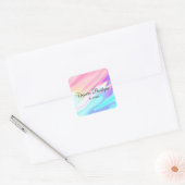 Holografie Unicorn Vierkante Sticker (Envelop)