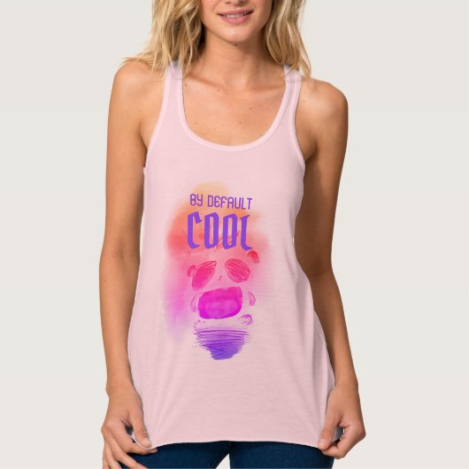 Holografiroze Waterverf Panda BY default Cool Tanktop (Voorkant)