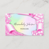 Holografisch 33D-effect Roze Makeup Artist Visitekaartje (Voorkant)