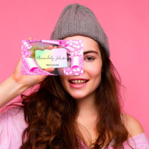 Holografisch 33D-effect Roze Makeup Artist Visitekaartje
