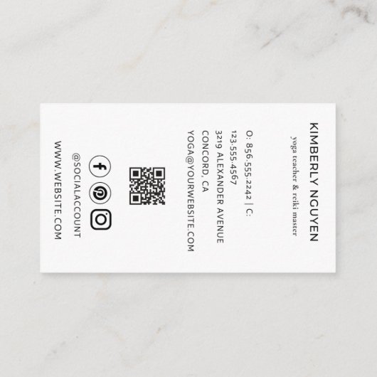 Holografisch 3e EYE-maan Yoga Holistic Coach Visitekaartje (Achterkant)