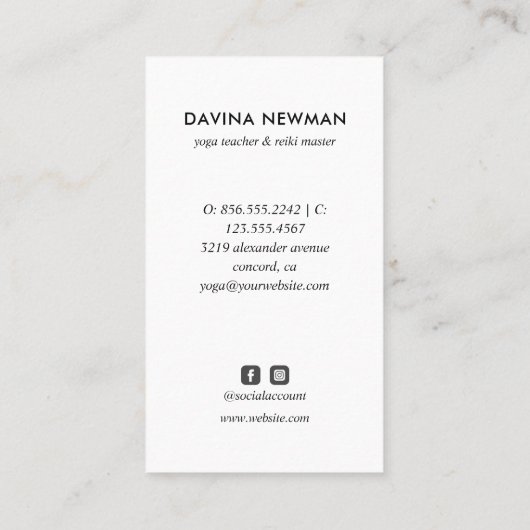 Holografisch 3e EYE-maan Yoga Holistic Coach Visitekaartje (Achterkant)