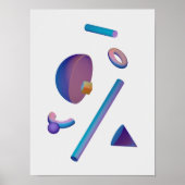 Holografisch 80s Moderne futuristische kunst Poster (Voorkant)