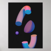 Holografisch 80s Moderne futuristische kunst Poster (Voorkant)