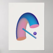 Holografisch 80s Moderne futuristische kunst Poster (Voorkant)