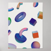 Holografisch 80s Moderne futuristische kunst Poster (Voorkant)