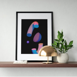 Holografisch 80s Moderne futuristische kunst Poster