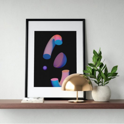 Holografisch 80s Moderne futuristische kunst Poster