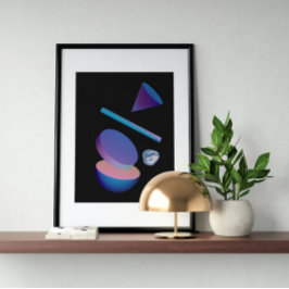 Holografisch 80s Moderne futuristische kunst Poster