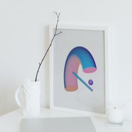 Holografisch 80s Moderne futuristische kunst Poster