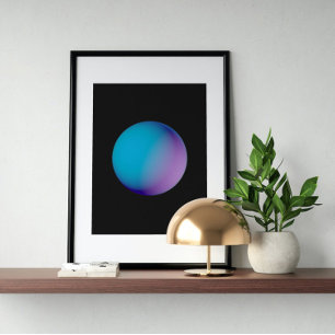 Holografisch 80s Moderne futuristische kunst Poster