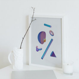 Holografisch 80s Moderne futuristische kunst Poster