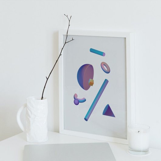 Holografisch 80s Moderne futuristische kunst Poster