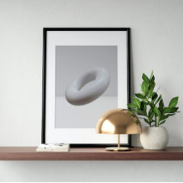 Holografisch 80s Moderne futuristische kunst Poster