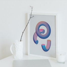 Holografisch 80s Moderne futuristische kunst Poster