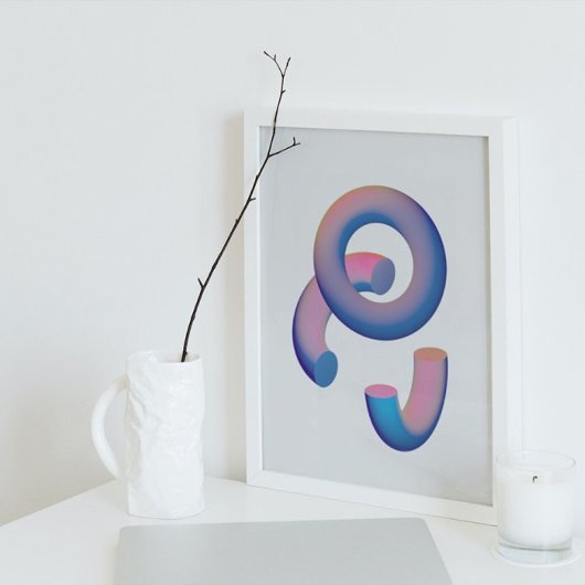 Holografisch 80s Moderne futuristische kunst Poster