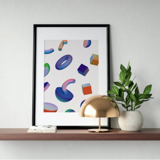 Holografisch 80s Moderne futuristische kunst Poster