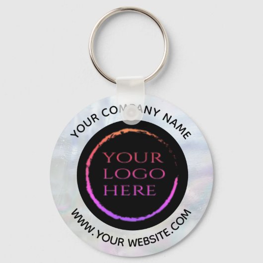 Holografisch aangepast bedrijf logo sleutelhanger (Voorkant)